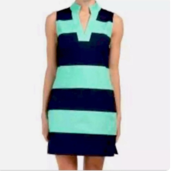 Sail to Sable Shake It All Sleeveless Dress Green Blue Colorblock XL Nautical - Picture 1 of 8